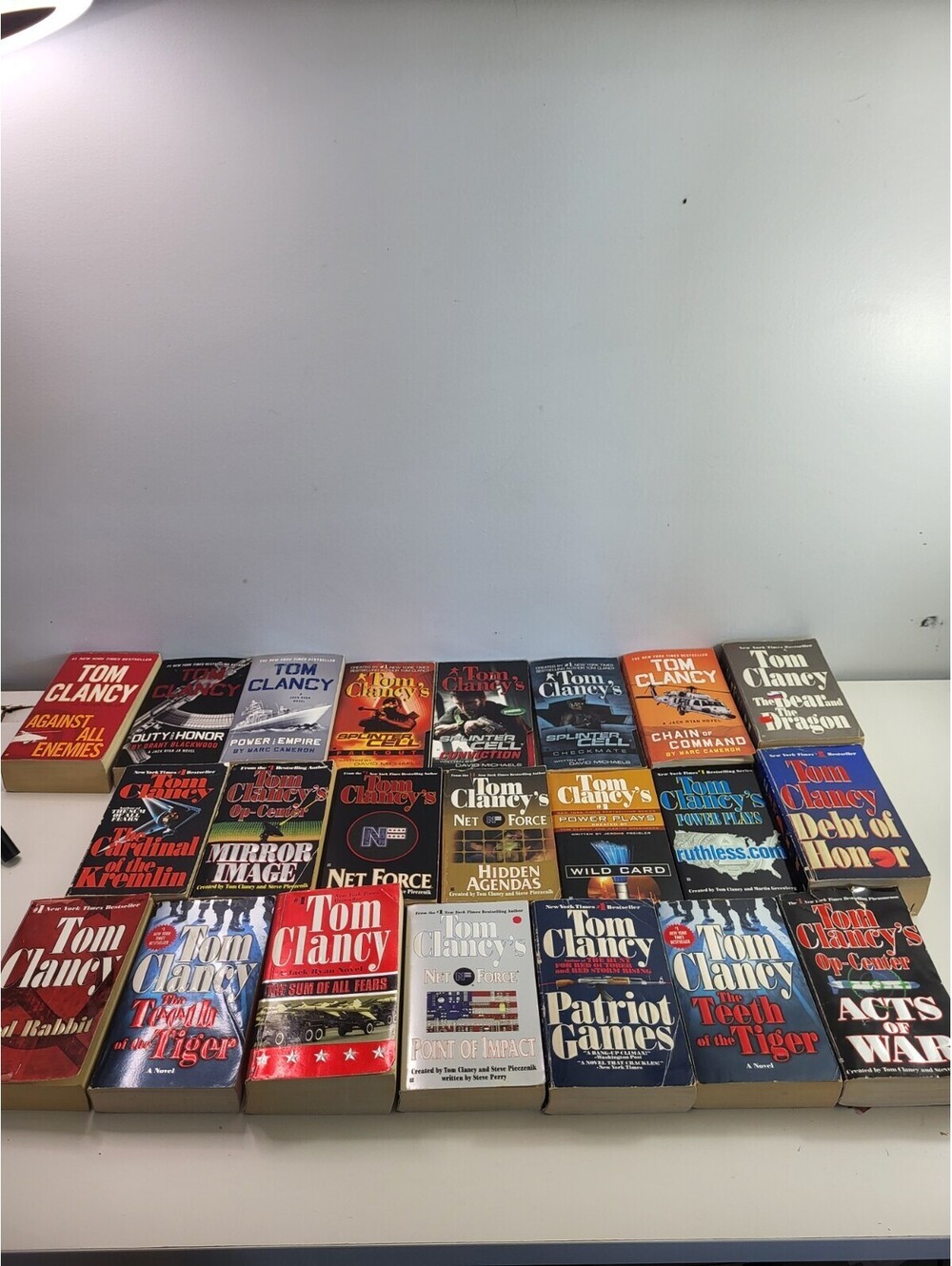 Tom Clancy Book Lot of 24 Jack Ryan Op-Center Splinter Cell Paperback Set